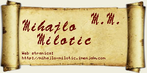 Mihajlo Milotić vizit kartica